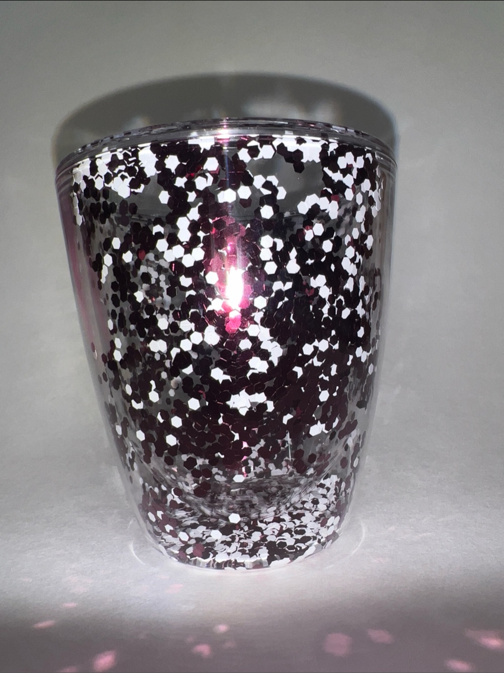 Mary Square Maroon Glitter wine Tumbler